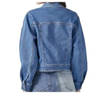 North West Blue Womens Balloon Sleeve Jean Jacket Size Large